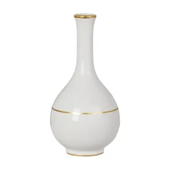 RAZ Gold Accent White Vase