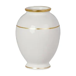 RAZ Gold Accent White Vase