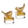 RAZ Gold Bird on Two Toned Block