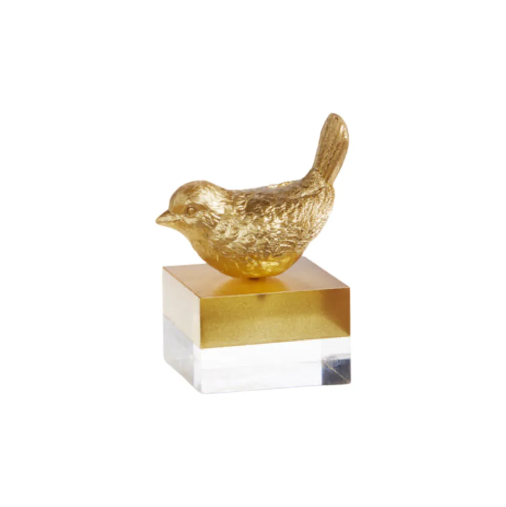 RAZ Gold Bird on Two Toned Block
