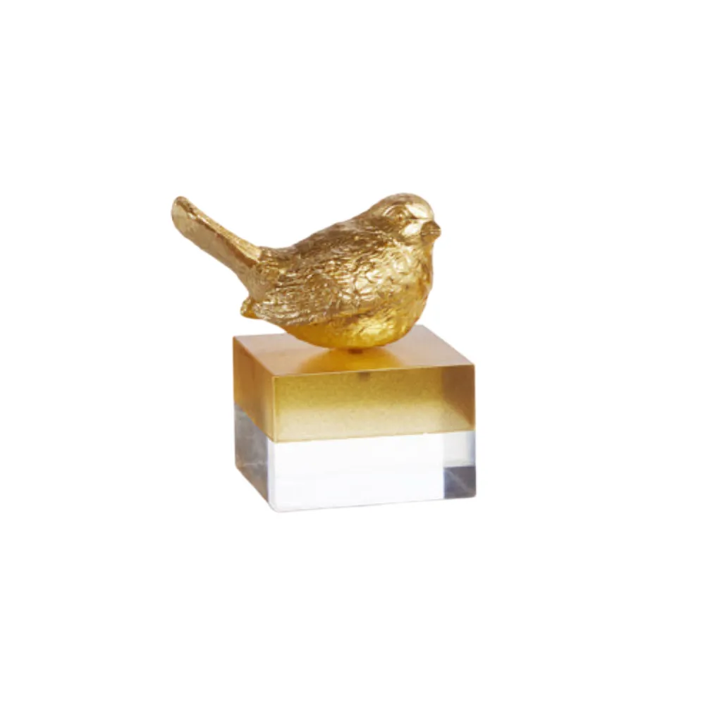 RAZ Gold Bird on Two Toned Block