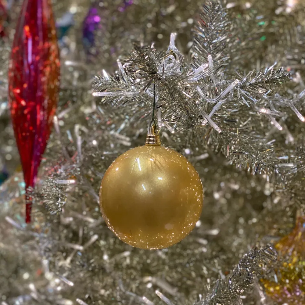 Farrisilk Gold Candy Apple Ball Ornament, 4"