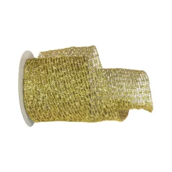 Farrisilk Gold Christmas Diamonds Ribbon 4"X10YD