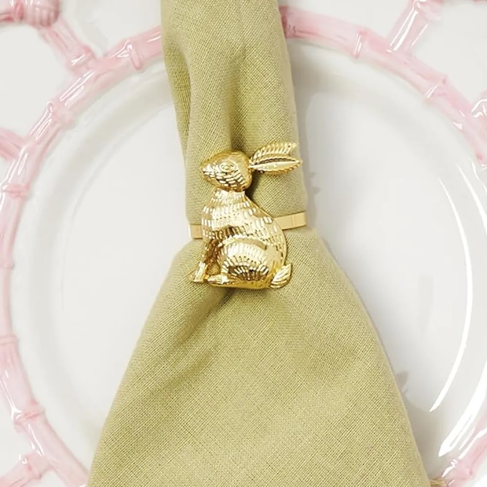 Two's Company Golden Bunny Napkin Ring
