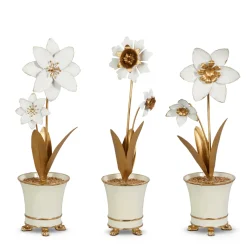 RAZ Golden Flower Planter