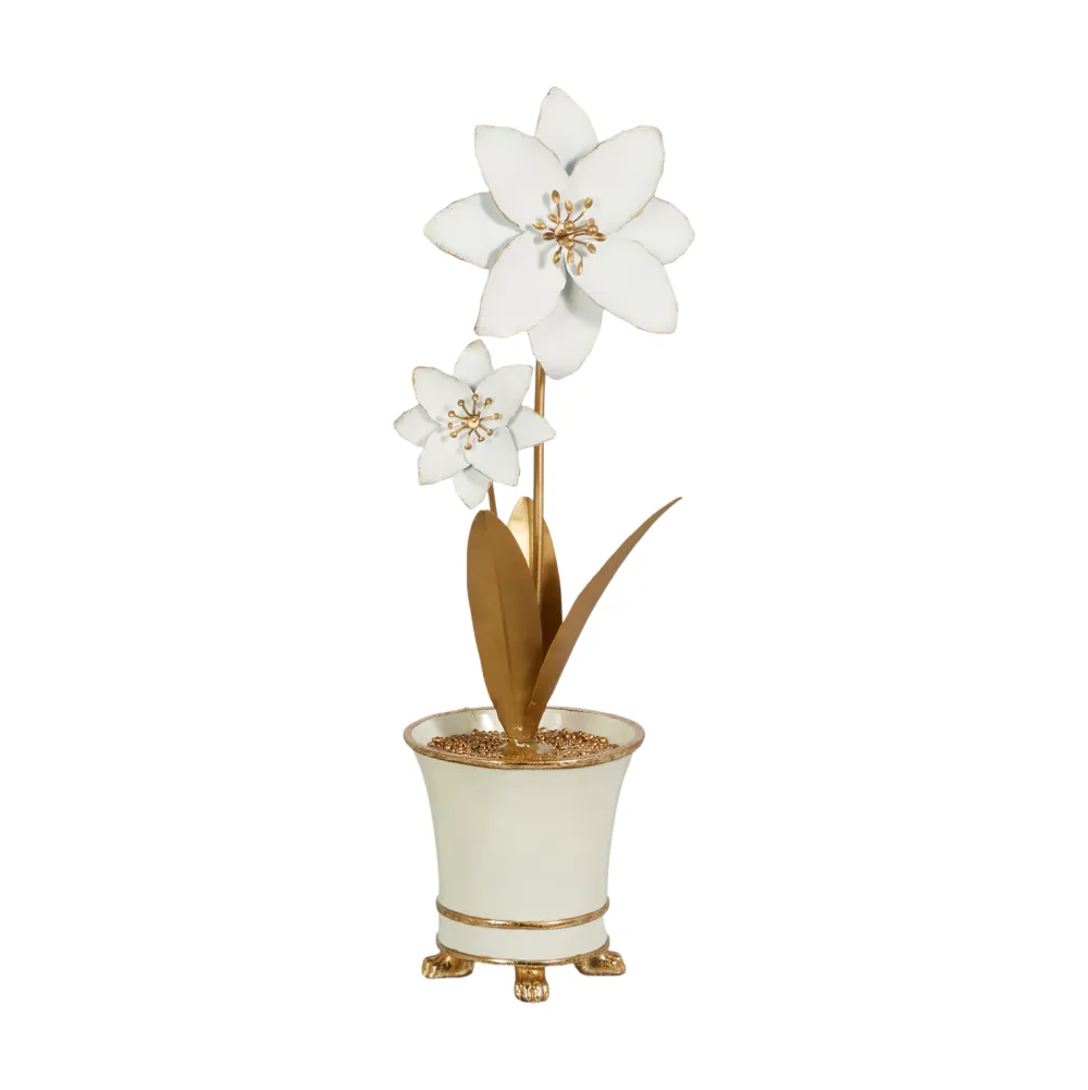 RAZ Golden Flower Planter