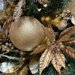 Farrisilk Gold Glitter Ball Ornament, 6"