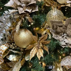 Farrisilk Gold Glitter Ball Ornament, 6