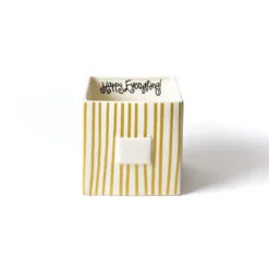 Happy Everything Gold Mini Stripe Medium Nesting Cube by !
