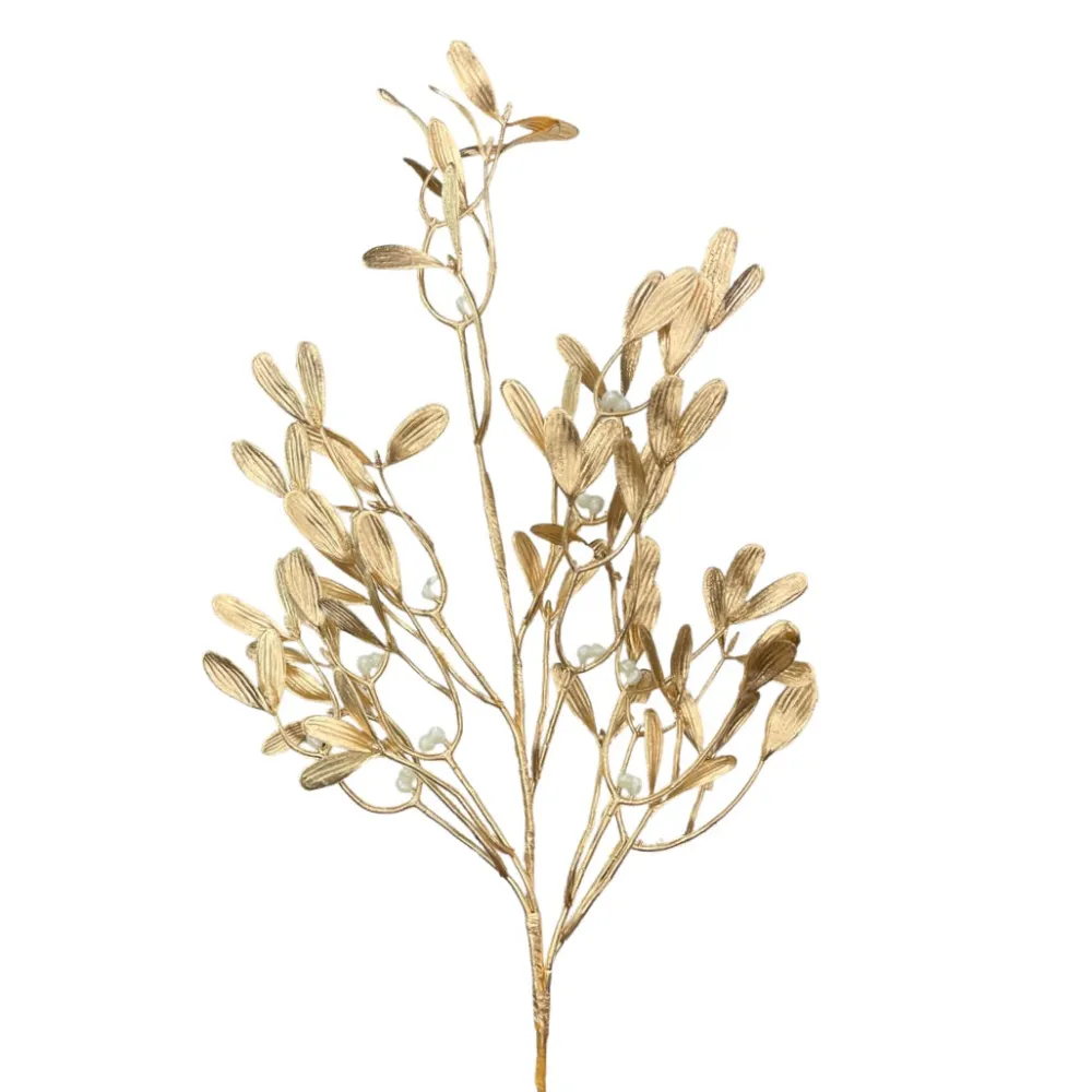 Regency Gold Painted Pearl Mistletoe Spray, 26"