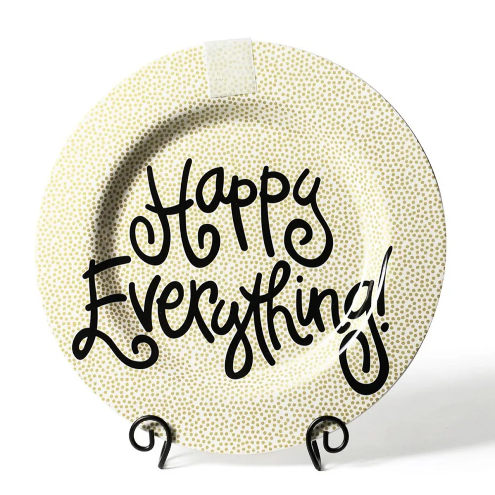 Happy Everything Gold Small Dot Big Round Platter by !