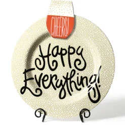 Happy Everything Gold Small Dot Big Round Platter by !