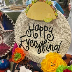 Happy Everything Gold Small Dot Big Round Platter by !
