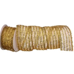 Regency Gold Tinsel Row Sheer Ribbon, 2.75" X 10YD