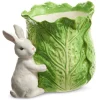 RAZ Green Cabbage Container with Bunny