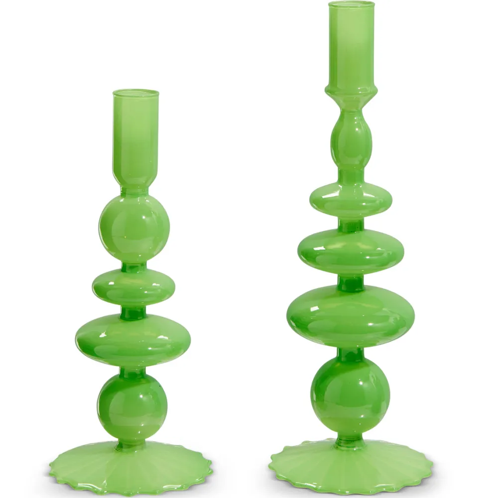 RAZ Green Candle Sticks Set