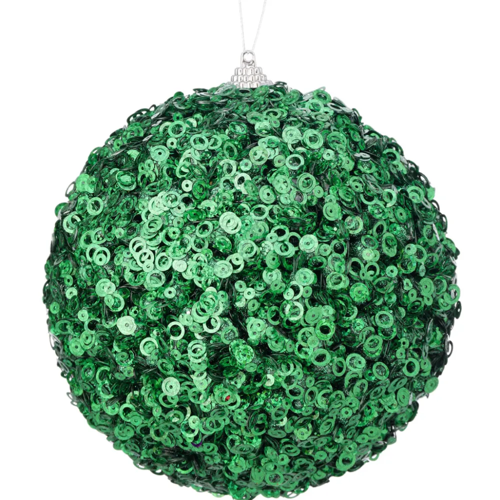 Regency Green Glamour Sequin Ball Ornament