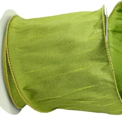 Reliant Ribbon Green Grass Dupioni Supreme Ribbon, 4" X 10YD