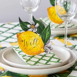 Hester & Cook Green Lattice Cocktail Napkin Set