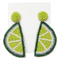 Laura Janelle Green Lime Wedge Earrings