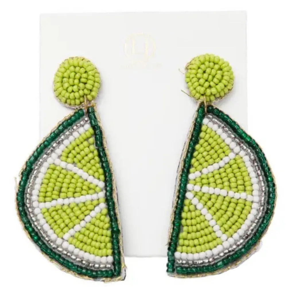 Laura Janelle Green Lime Wedge Earrings