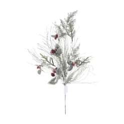 Direct Export Co. Green Natural Frosted Pine Berry Spray