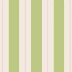 Hester & Cook Green & Pink Awning Stripe Cocktail Napkin Set