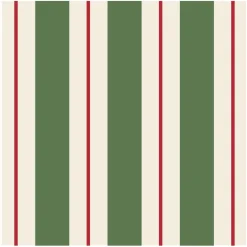 Hester & Cook Green & Red Awning Stripe Cocktail Napkin Set