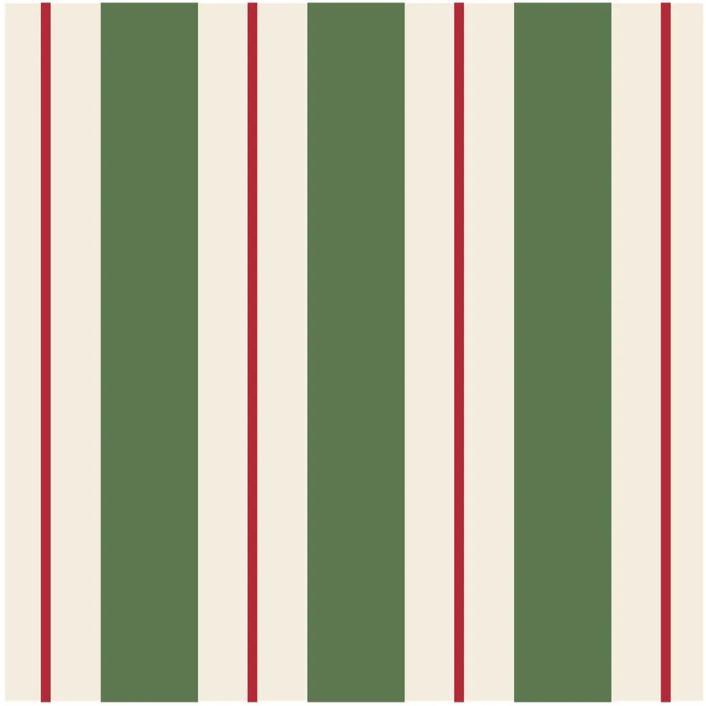 Hester & Cook Green & Red Awning Stripe Cocktail Napkin Set