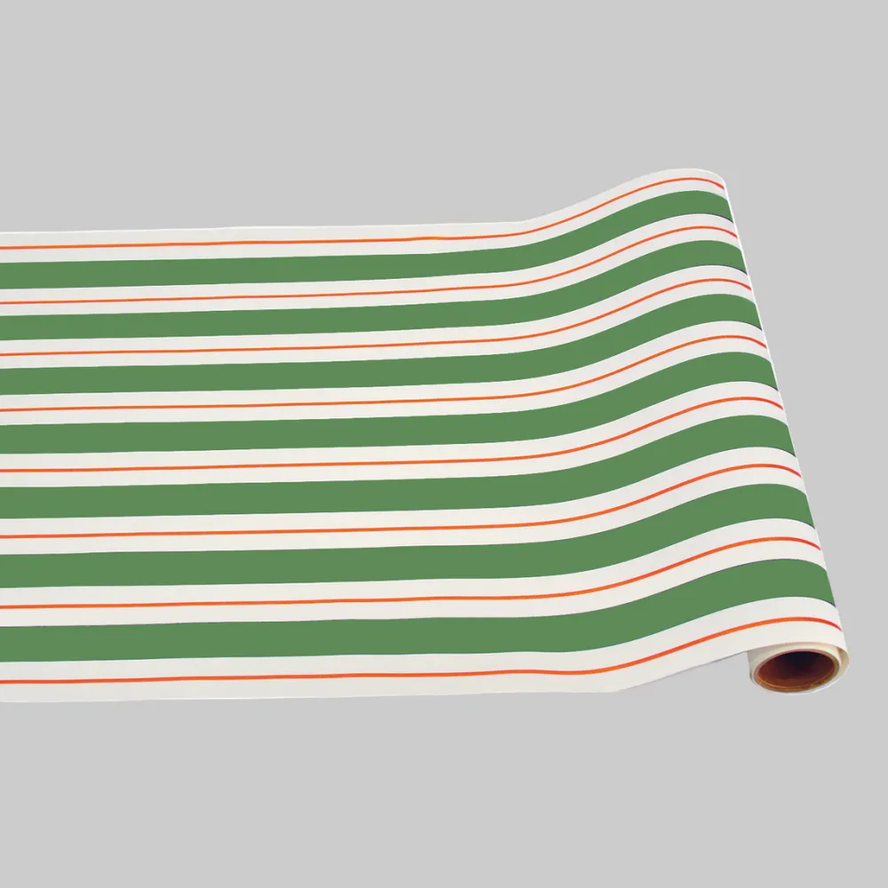 Hester & Cook Green & Red Awning Stripe Runner