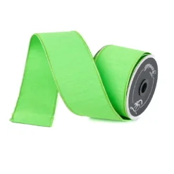 Farrisilk Green Sherbet Dupion Ribbon, 2.5" X 10YD