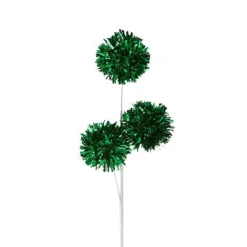 RAZ Green Tinsel Ball Spray
