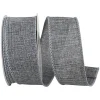 Reliant Ribbon Grey Linen Ribbon, 1.5" X 10YD