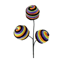 Liberty Floral Halloween Chenille Stripe Ball Pick