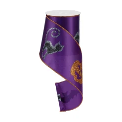 Craig Bachman Halloween Glitter Image Ribbon, 4" X 10YD