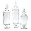 Two's Company Hand-Etched Footed Apothecary Jars