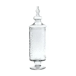 Two's Company Hand-Etched Footed Apothecary Jars