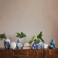 Creative Coop Hand-Painted Chinoiserie Floral Vase