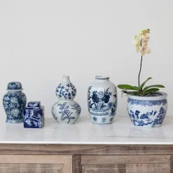 Creative Coop Hand-Painted Stoneware Planter