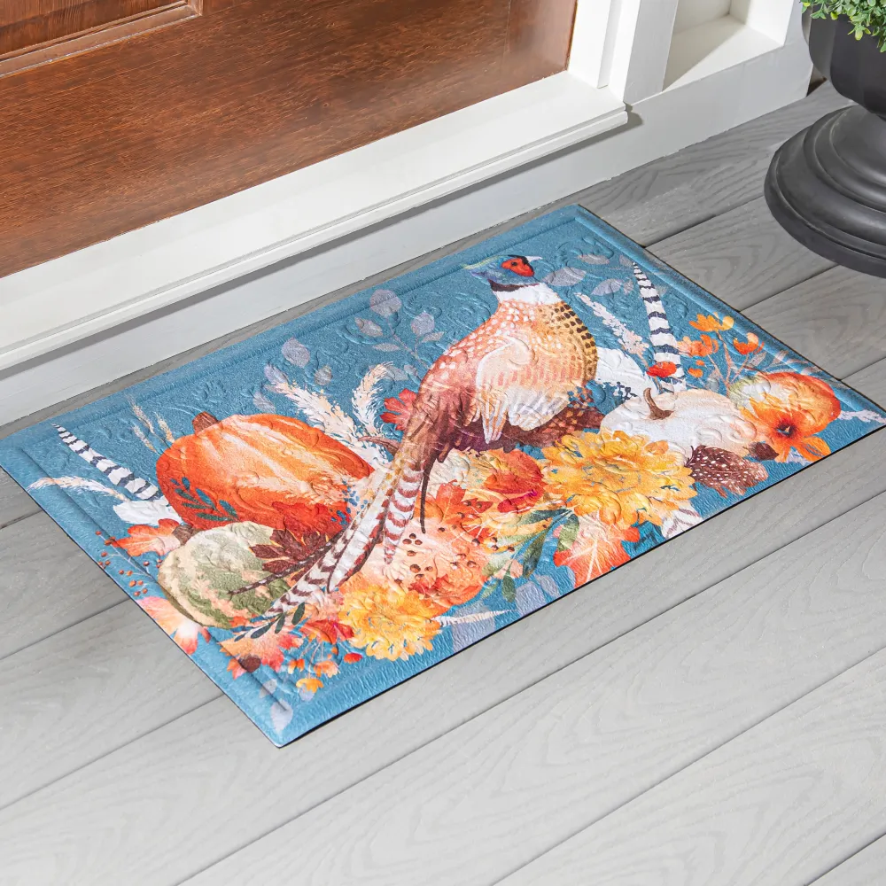 Evergreen Harvest Pheasant Embossed Floor Mat