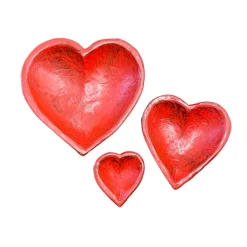 Forever Green Art Heart Dough Bowl, Red