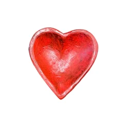Forever Green Art Heart Dough Bowl, Red