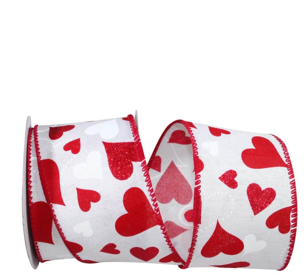 Reliant Ribbon Heart Glitter Tales Ribbon, 2.5" X 10YD
