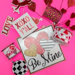 Reliant Ribbon Heart Glitter Tales Ribbon, 2.5