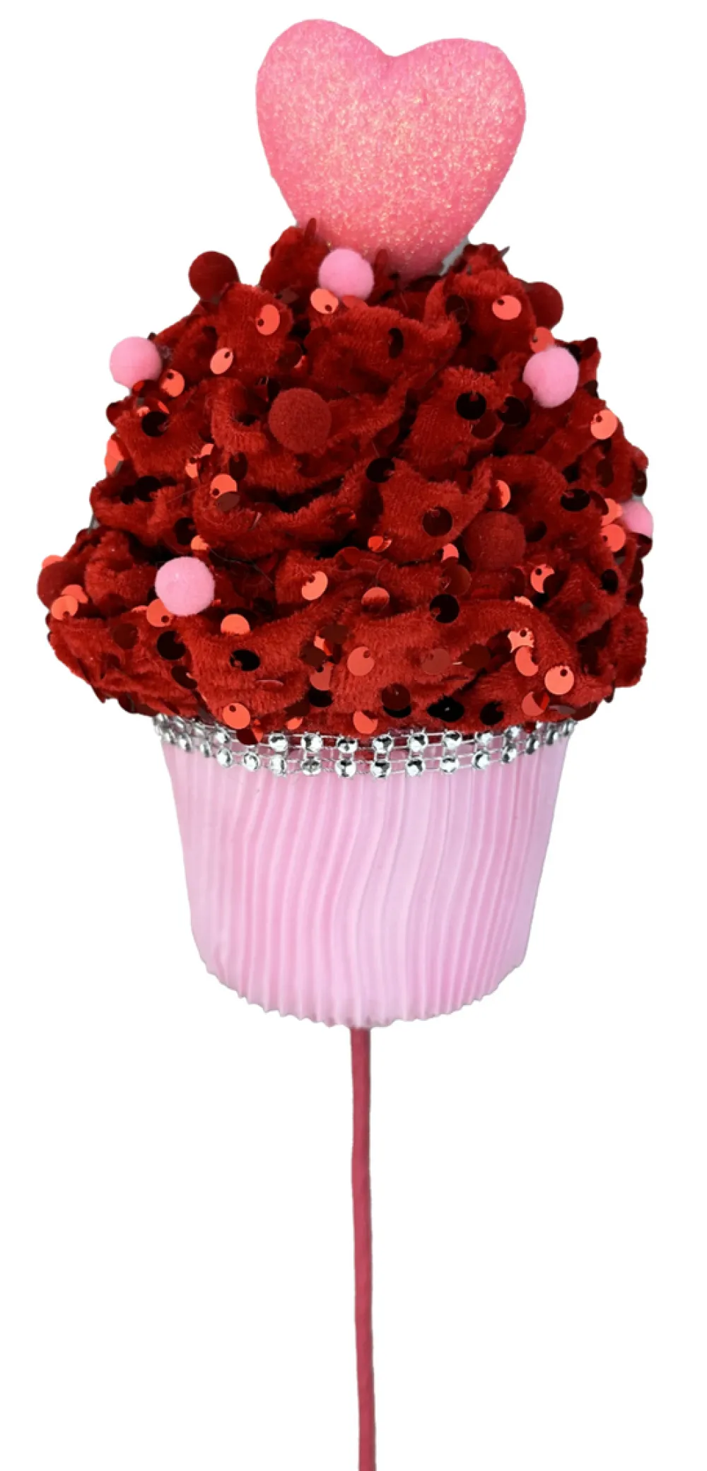 Liberty Floral Heart Sequin Cupcake Pick