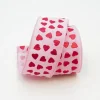 Farrisilk Hearts on Light Pink Ribbon 2.5"X10YD