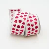 Farrisilk Hearts on White Ribbon, 2.5" X 10YD