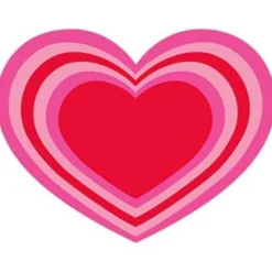 RosanneBeck Collections Hot Pink and Red Heart Posh Die-Cut Placemat Set