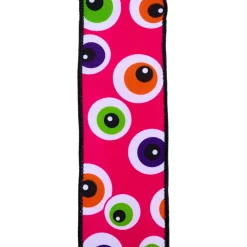 Craig Bachman Hot Pink Eyeballs Ribbon, 2.5" X 10YD