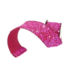 Farrisilk Hot Pink Flashy Sequin Ribbon, 2.5" X 10YD